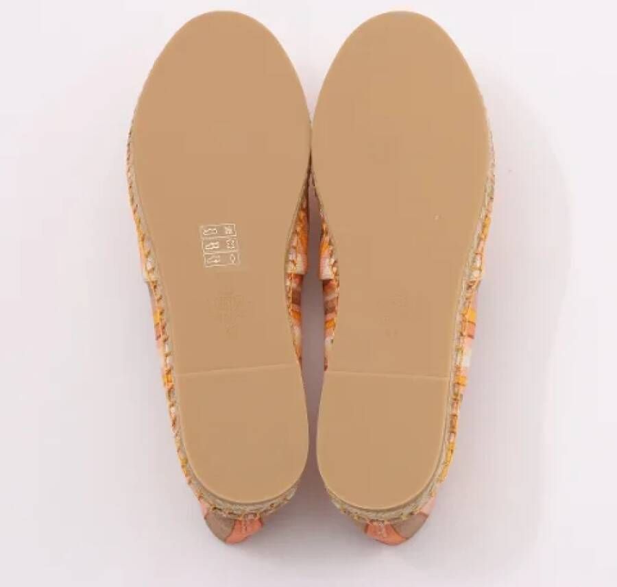 Prada Vintage Pre-owned Canvas espadrilles Orange Dames