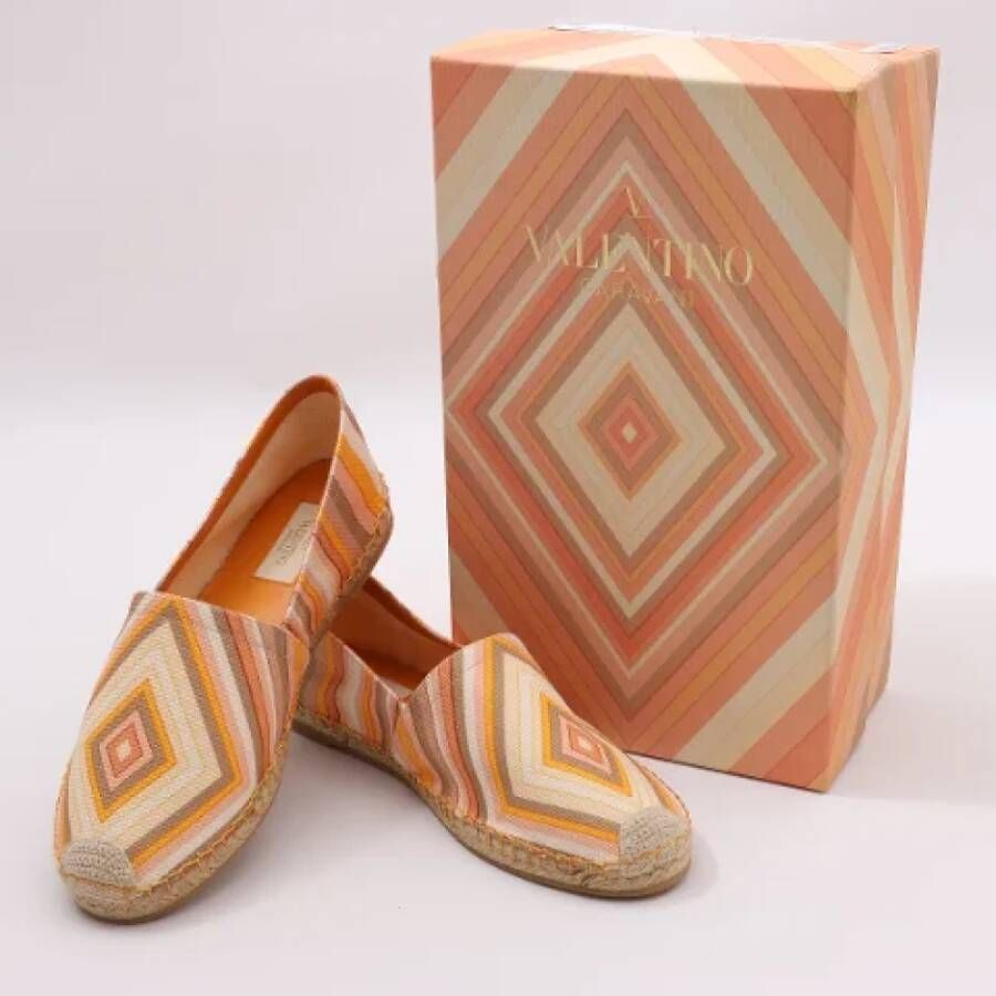 Prada Vintage Pre-owned Canvas espadrilles Orange Dames