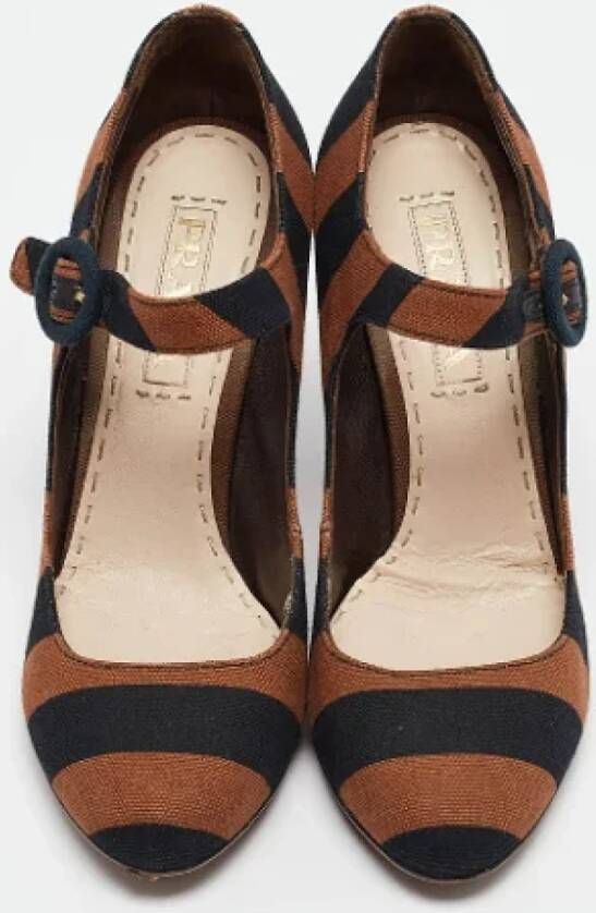 Prada Vintage Pre-owned Canvas heels Brown Dames