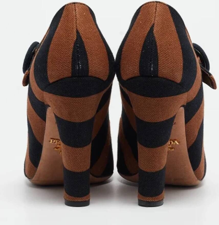 Prada Vintage Pre-owned Canvas heels Brown Dames