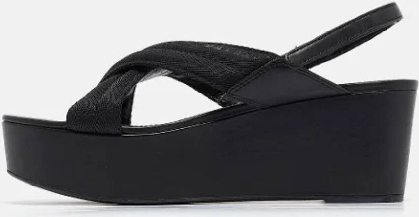 Prada Vintage Pre-owned Canvas sandals Black Dames