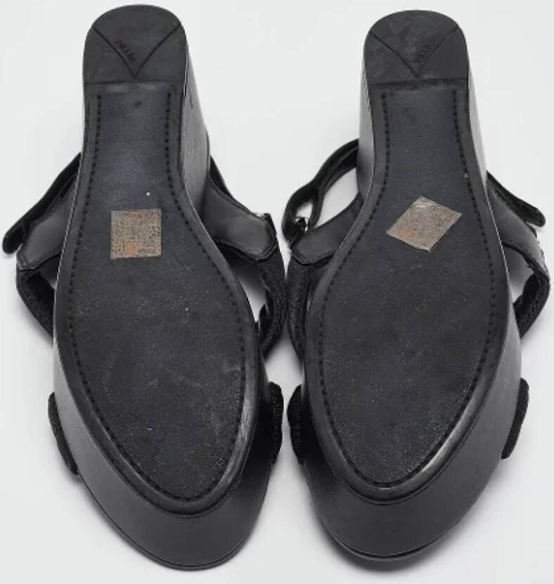 Prada Vintage Pre-owned Canvas sandals Black Dames