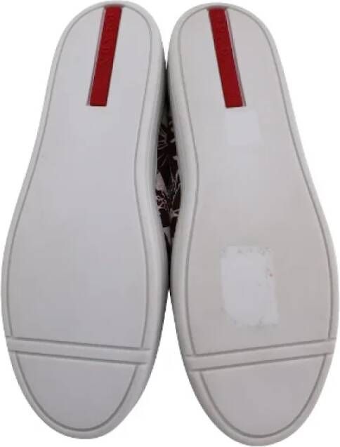 Prada Vintage Pre-owned Cotton flats Red Dames