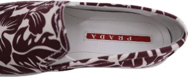 Prada Vintage Pre-owned Cotton flats Red Dames