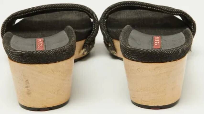 Prada Vintage Pre-owned Denim sandals Black Dames