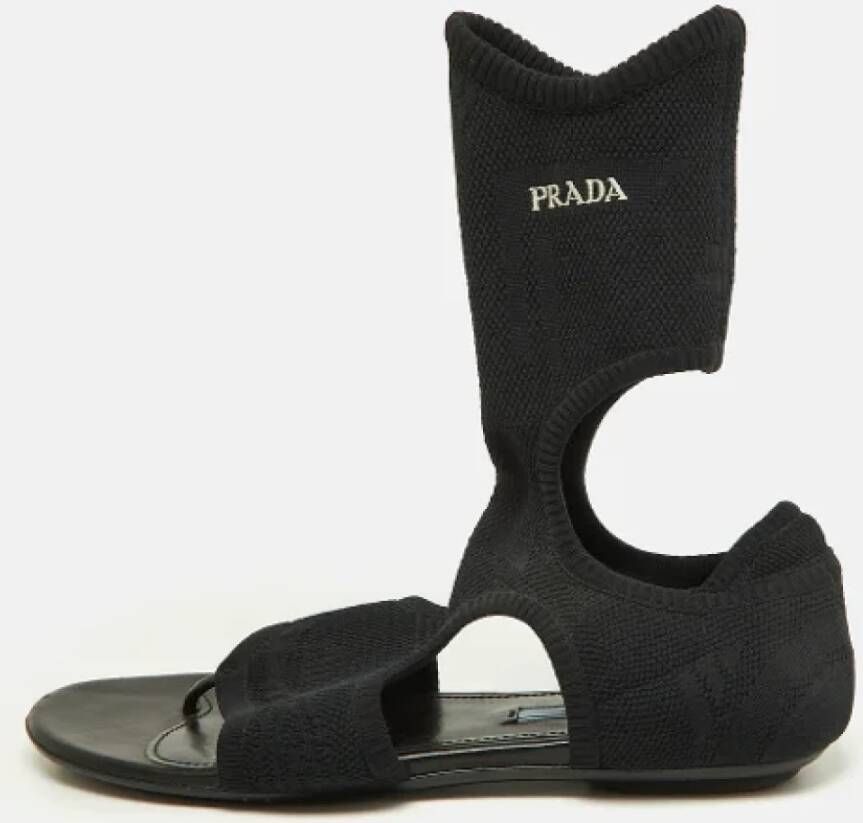 Prada Vintage Pre-owned Fabric sandals Black Dames