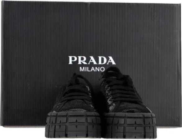 Prada Vintage Pre-owned Fabric sneakers Black Dames