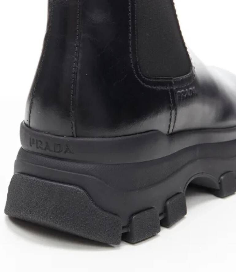 Prada Vintage Pre-owned Leather boots Black Dames