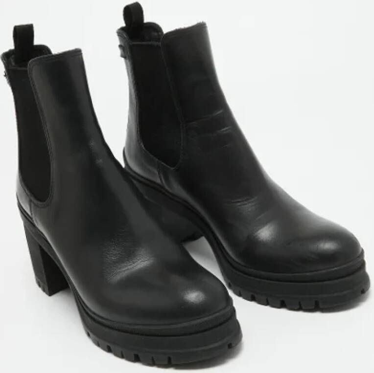 Prada Vintage Pre-owned Leather boots Black Dames