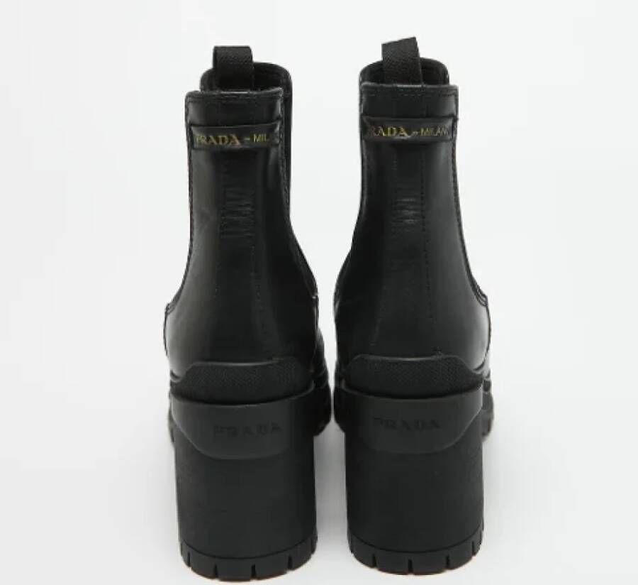 Prada Vintage Pre-owned Leather boots Black Dames