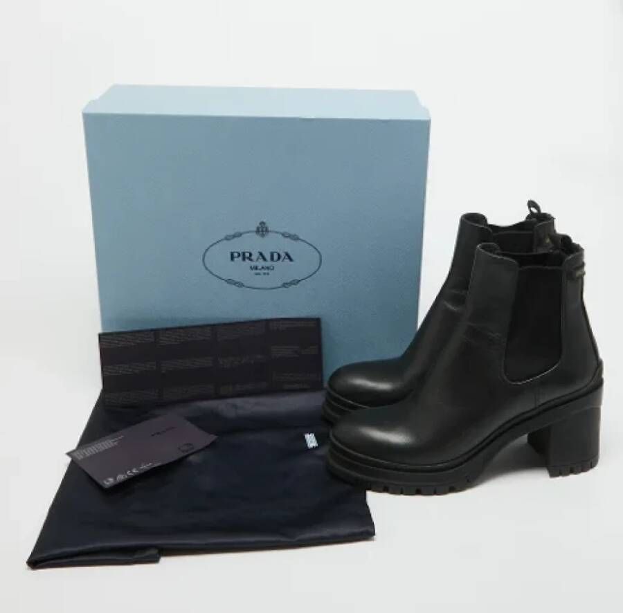 Prada Vintage Pre-owned Leather boots Black Dames