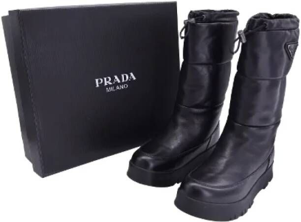 Prada Vintage Pre-owned Leather boots Black Dames