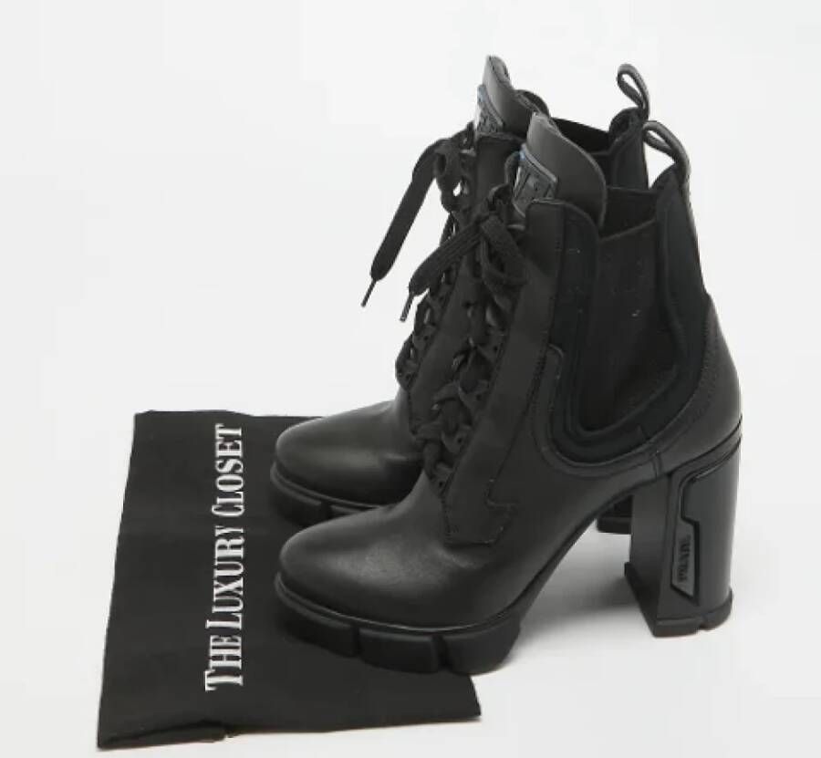 Prada Vintage Pre-owned Leather boots Black Dames