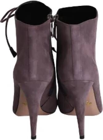 Prada Vintage Pre-owned Leather boots Purple Dames