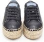 Prada Vintage Pre-owned Leather espadrilles Black Dames - Thumbnail 3