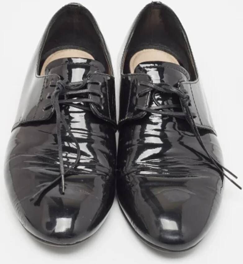 Prada Vintage Pre-owned Leather flats Black Dames