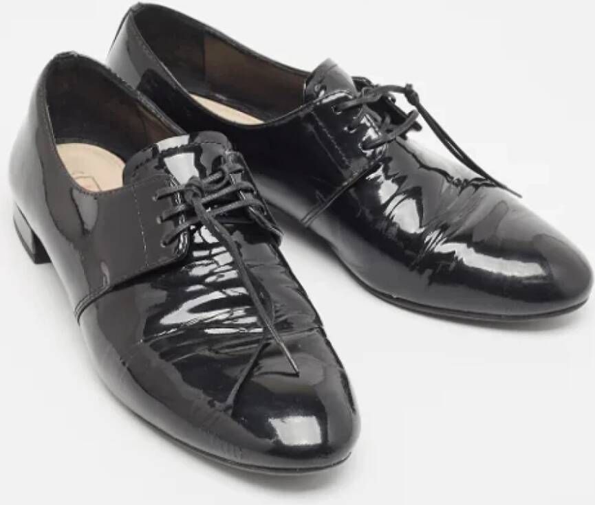 Prada Vintage Pre-owned Leather flats Black Dames