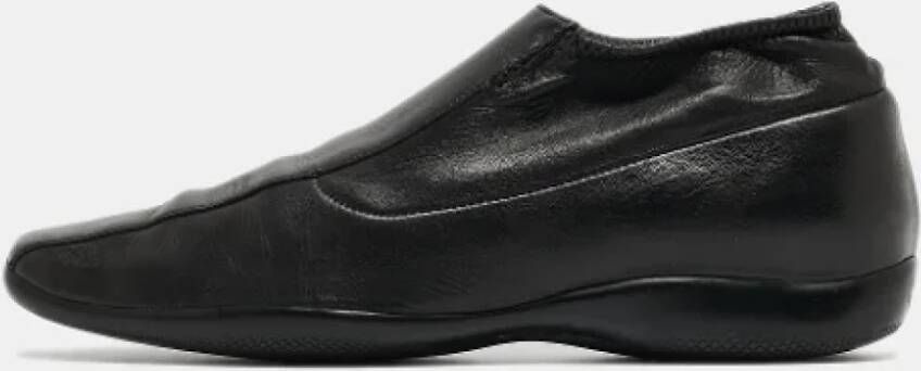 Prada Vintage Pre-owned Leather flats Black Dames