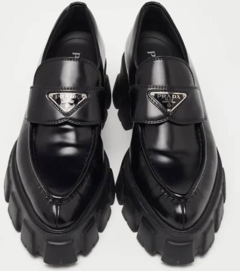 Prada Vintage Pre-owned Leather flats Black Dames