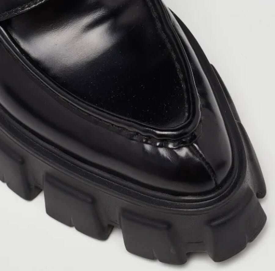 Prada Vintage Pre-owned Leather flats Black Dames