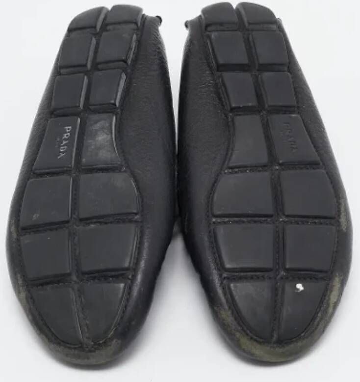 Prada Vintage Pre-owned Leather flats Black Dames