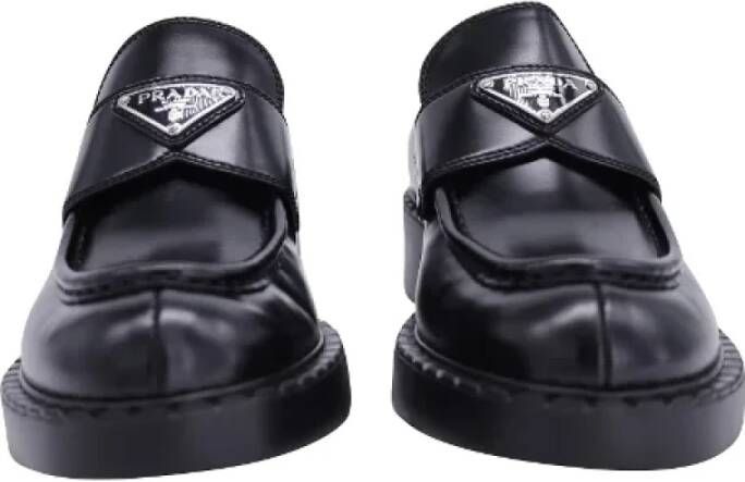 Prada Vintage Pre-owned Leather flats Black Dames