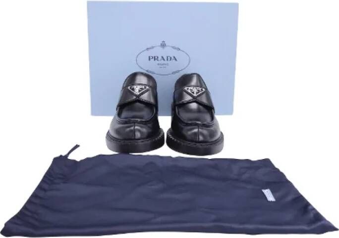 Prada Vintage Pre-owned Leather flats Black Dames