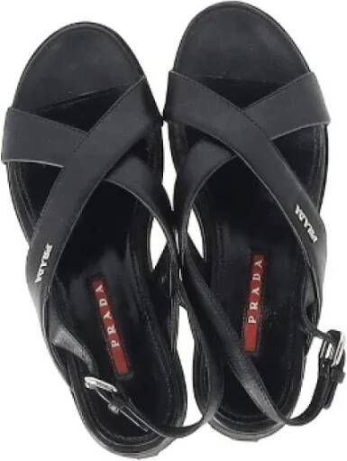 Prada Vintage Pre-owned Leather flats Black Dames