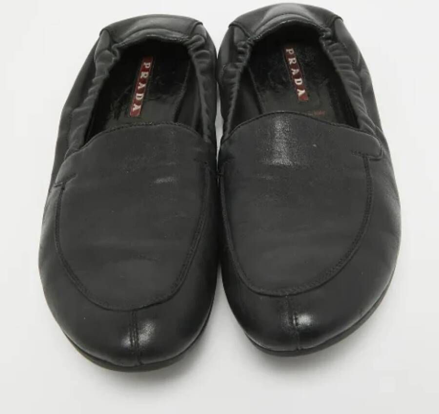 Prada Vintage Pre-owned Leather flats Black Heren