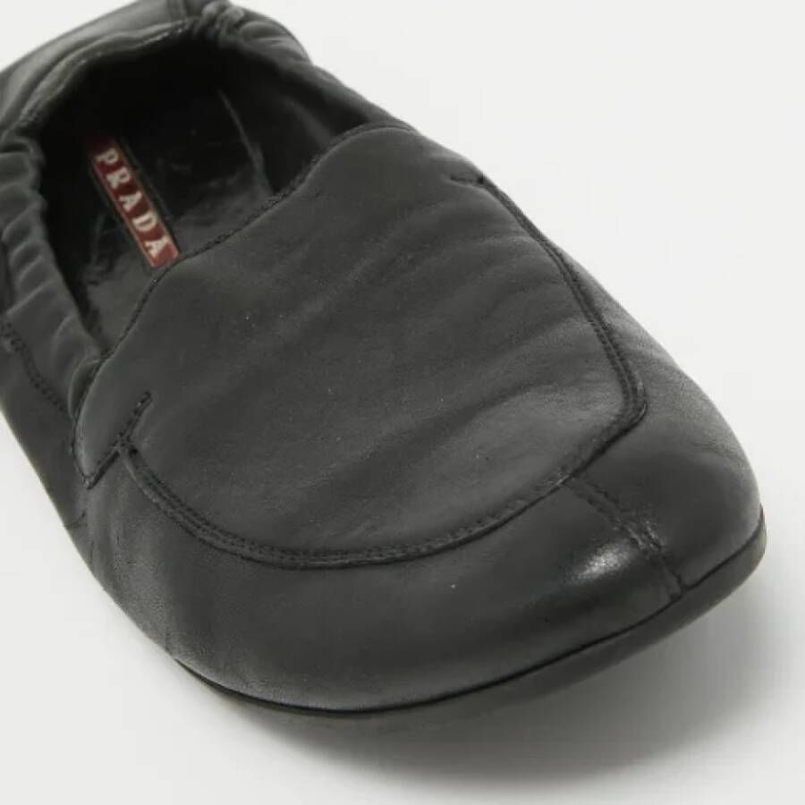 Prada Vintage Pre-owned Leather flats Black Heren