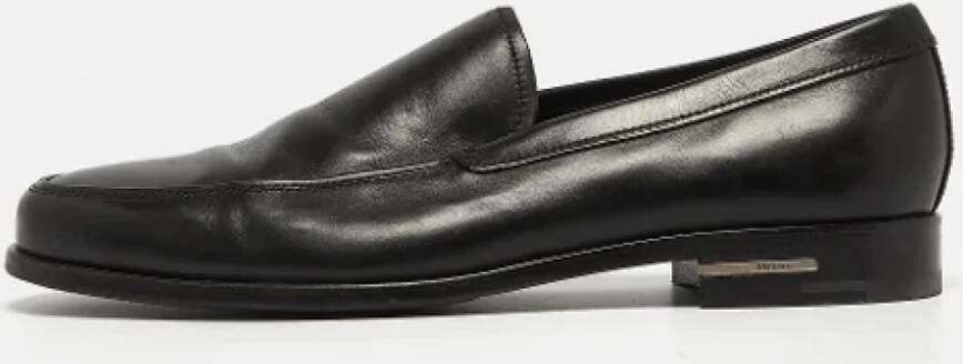 Prada Vintage Pre-owned Leather flats Black Heren