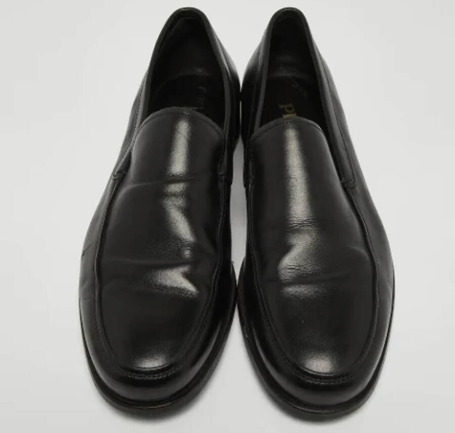 Prada Vintage Pre-owned Leather flats Black Heren