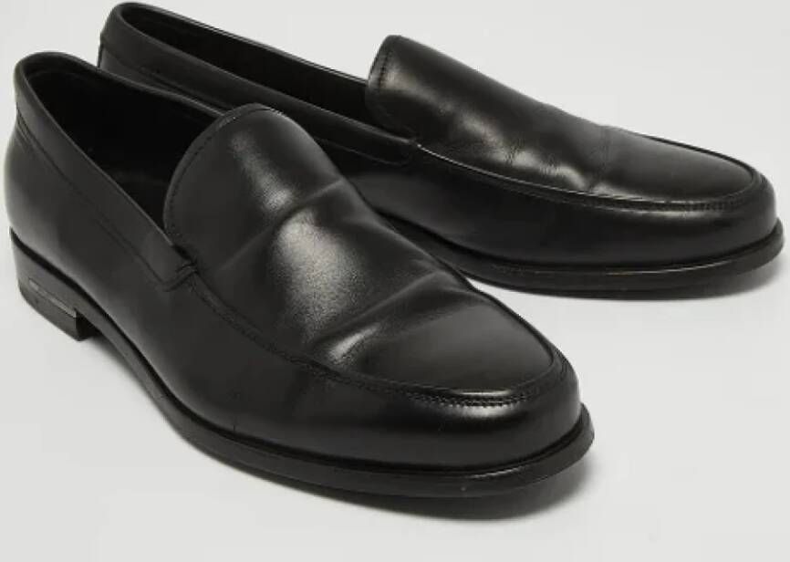 Prada Vintage Pre-owned Leather flats Black Heren