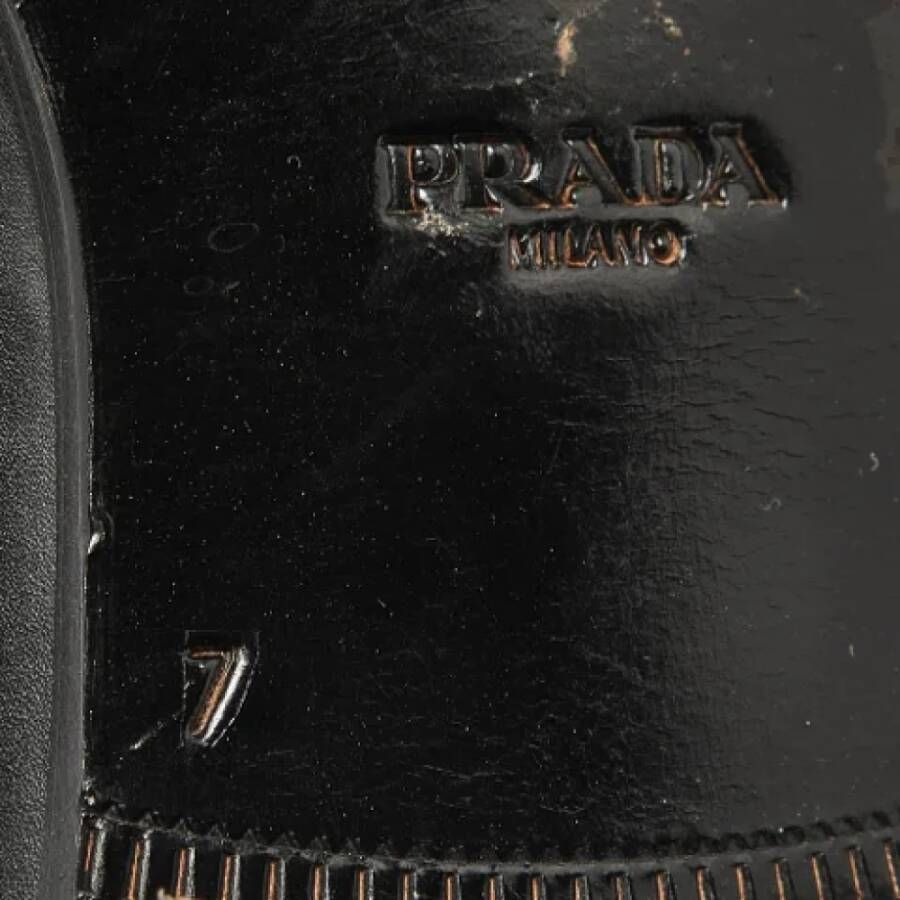 Prada Vintage Pre-owned Leather flats Black Heren