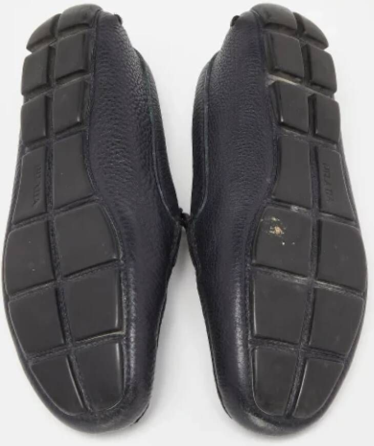 Prada Vintage Pre-owned Leather flats Blue Dames