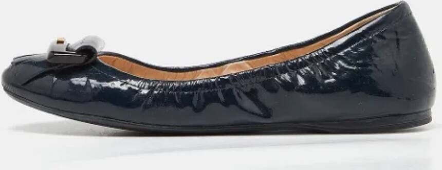 Prada Vintage Pre-owned Leather flats Blue Dames