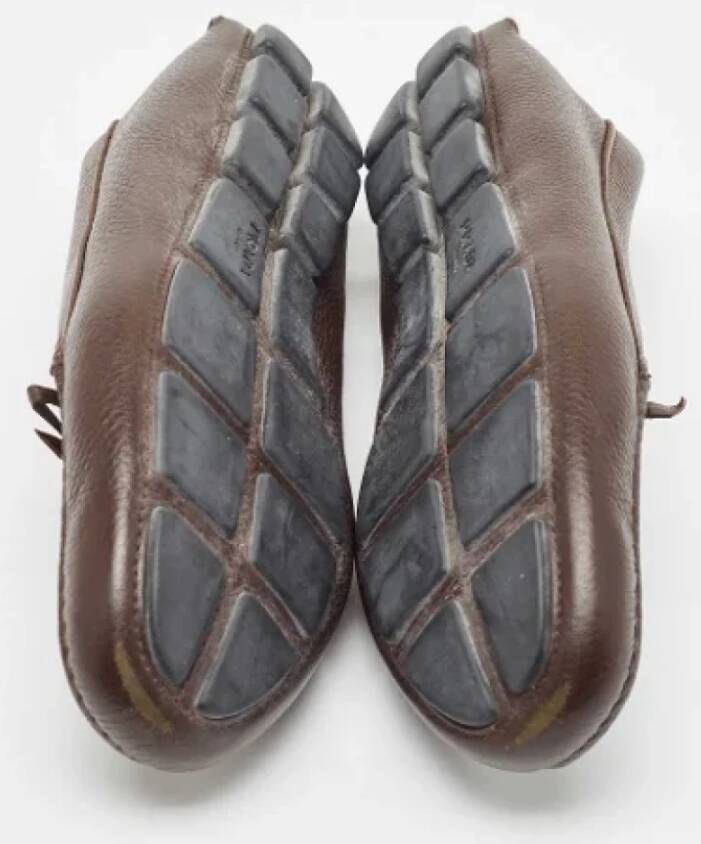 Prada Vintage Pre-owned Leather flats Brown Dames