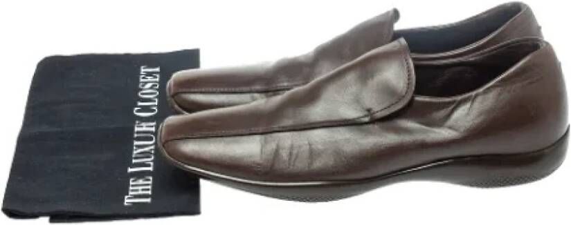 Prada Vintage Pre-owned Leather flats Brown Dames