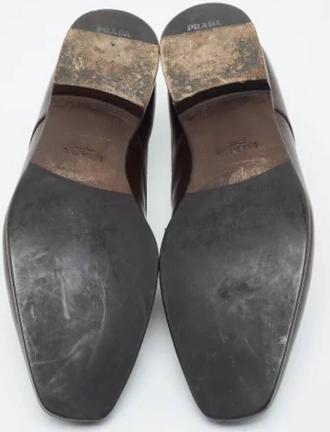 Prada Vintage Pre-owned Leather flats Brown Dames