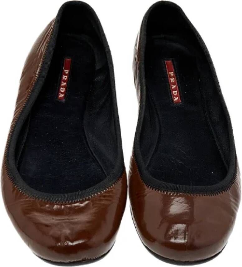 Prada Vintage Pre-owned Leather flats Brown Dames