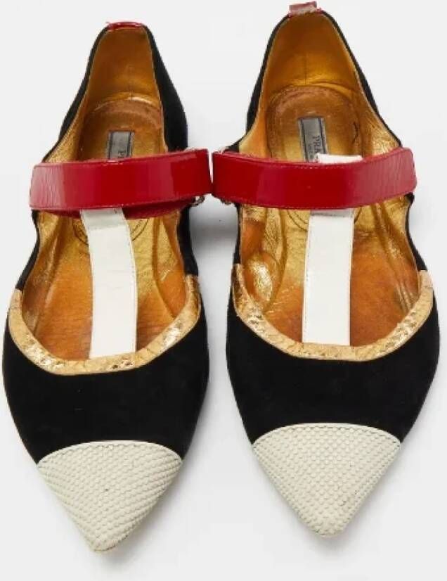 Prada Vintage Pre-owned Leather flats Multicolor Dames