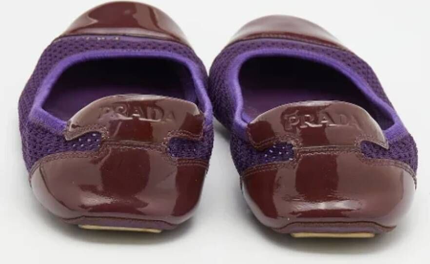 Prada Vintage Pre-owned Leather flats Purple Dames