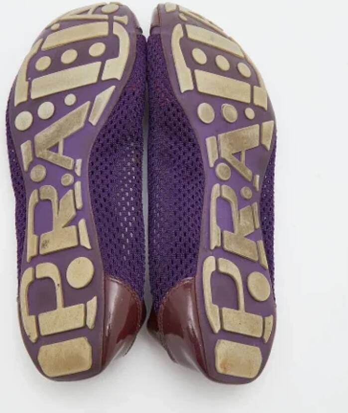 Prada Vintage Pre-owned Leather flats Purple Dames