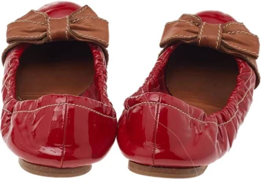 Prada Vintage Pre-owned Leather flats Red Dames