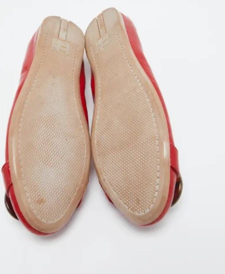 Prada Vintage Pre-owned Leather flats Red Dames