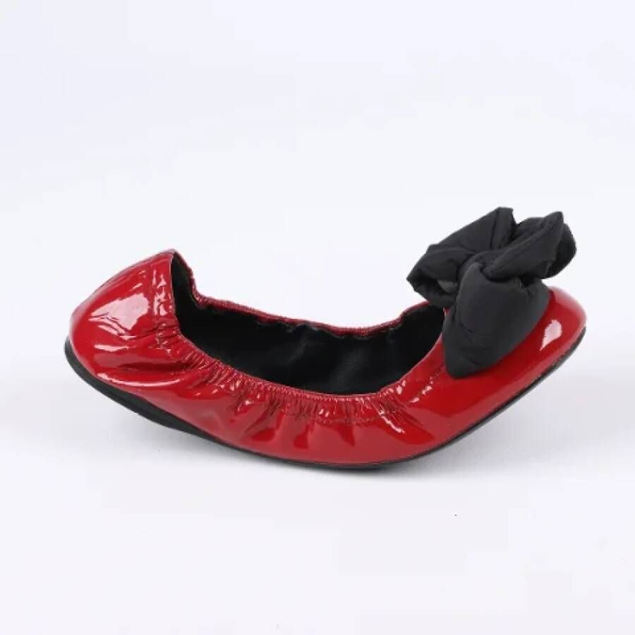 Prada Vintage Pre-owned Leather flats Red Dames