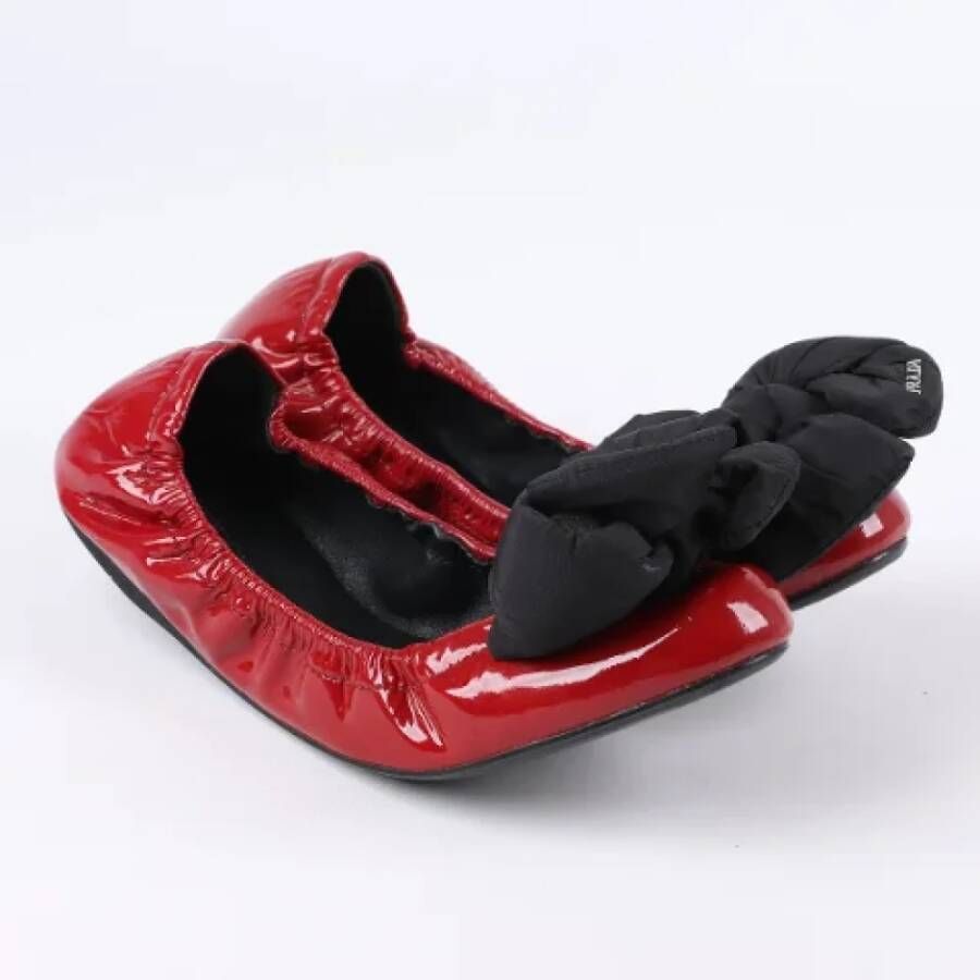 Prada Vintage Pre-owned Leather flats Red Dames