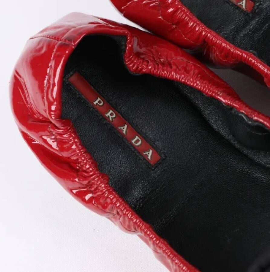 Prada Vintage Pre-owned Leather flats Red Dames