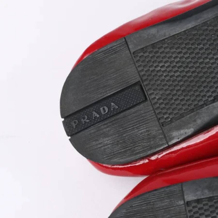 Prada Vintage Pre-owned Leather flats Red Dames