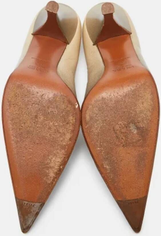 Prada Vintage Pre-owned Leather heels Beige Dames